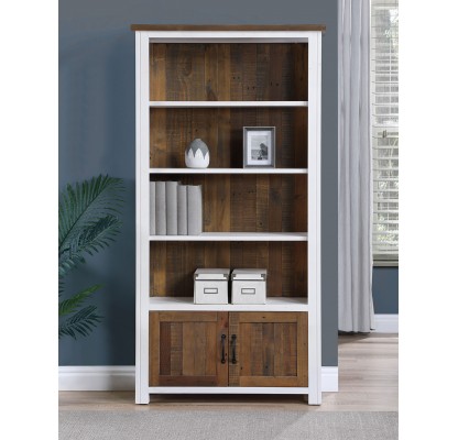 Splash of White - Large Open Bookcase with Doors